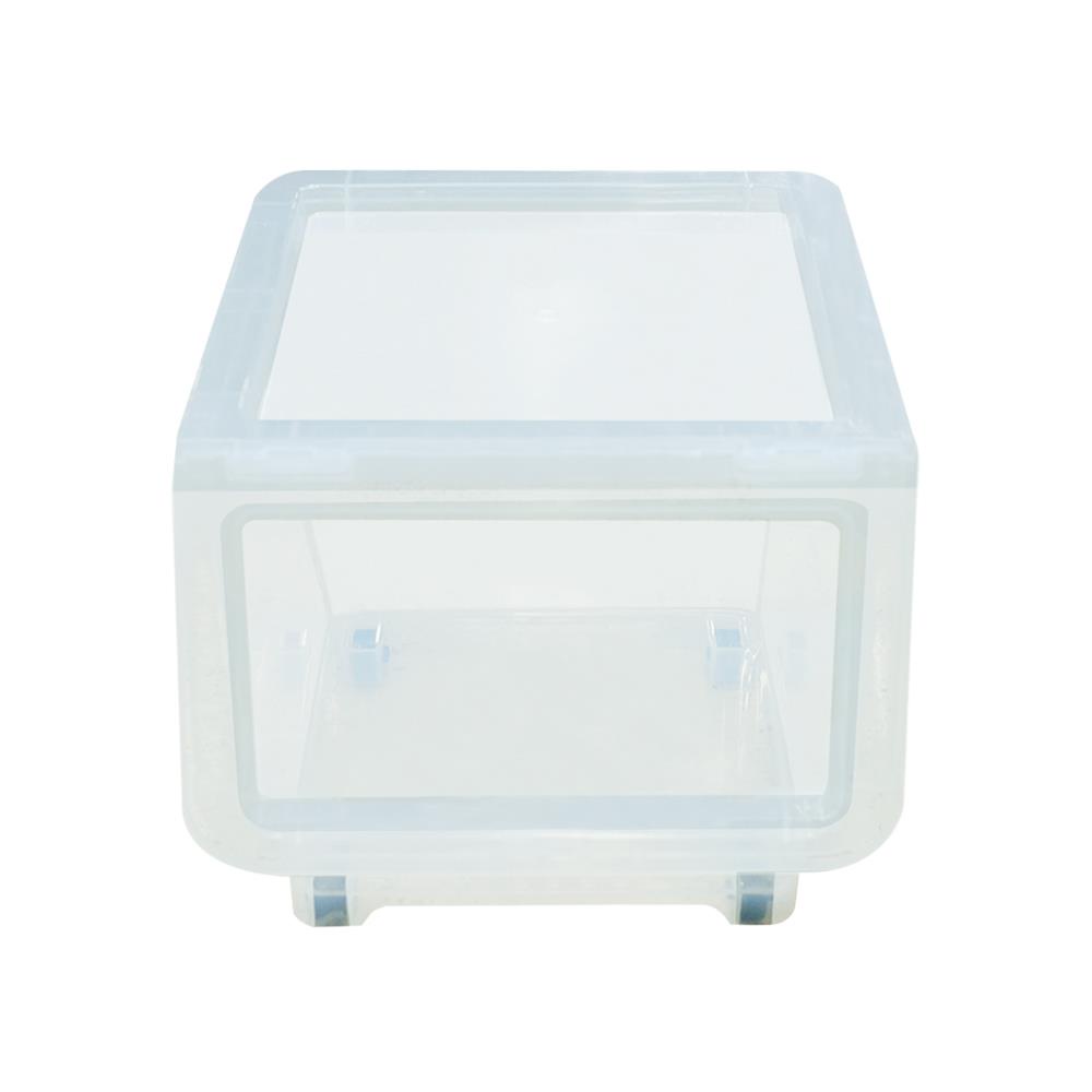 HomeBase STACKO thùng nhựa đựng đồ đa năng sz M W33xH31xD38.5cm màu trắng trong