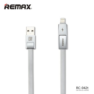 Cable sạc nhanh remax rc-042t có 2 đầu iphone và micro usb