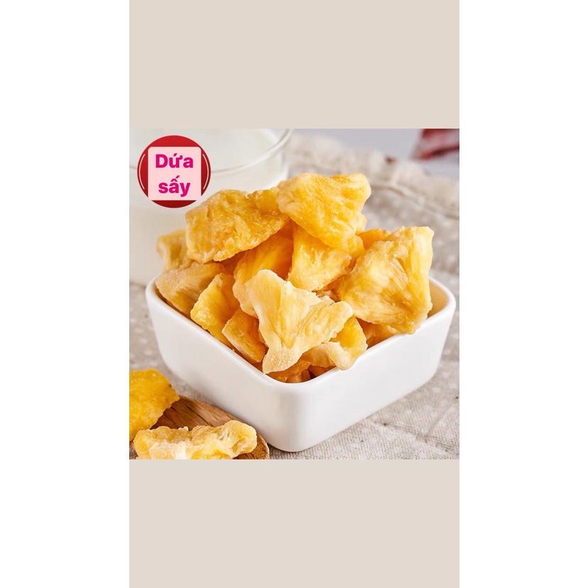 Dứa - Thơm/Khóm sấy dẻo loại 1 siêu ngon 250g - Hoa quả sấy Lenmart 🥰🥰