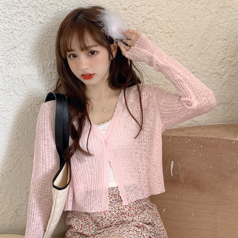 Áo khoác cardigan cổ tim phong cách trẻ trung thời trang cho nữ