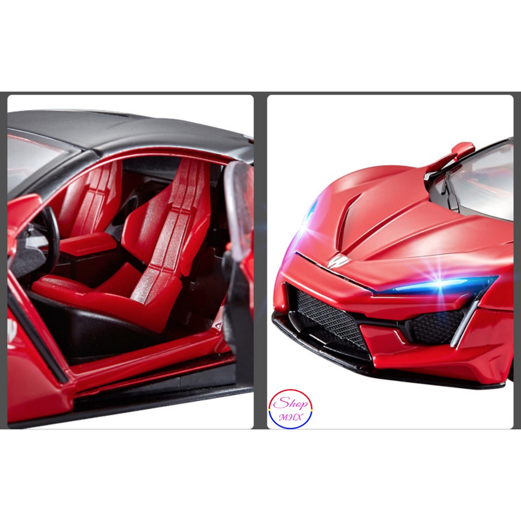 Mô hình xe bằng sắt Lykan Hypersport TẶNG KÈM BIỂN SỐ tỉ lệ 1:24 hãng Hengteng 2 màu