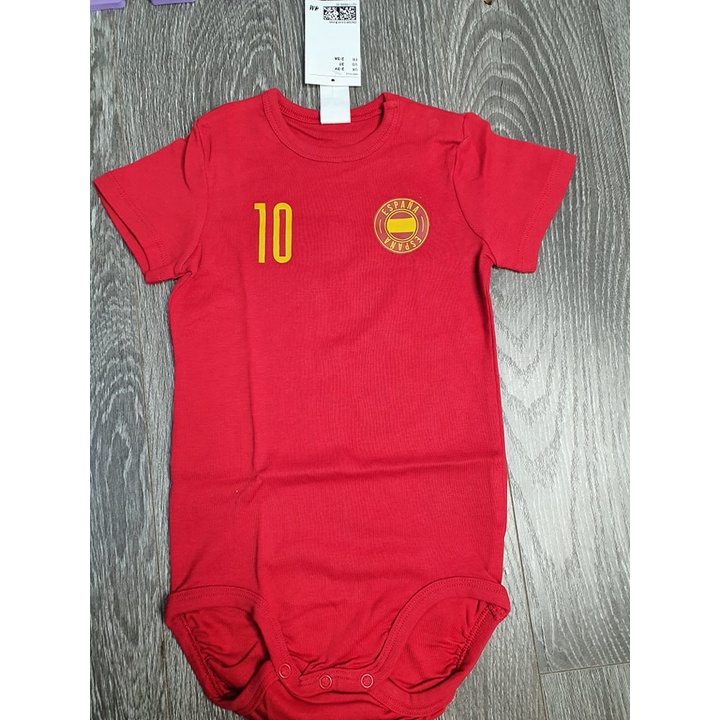 Bộ romper áo liền quần bóng đá HM H&M Auth cho bé