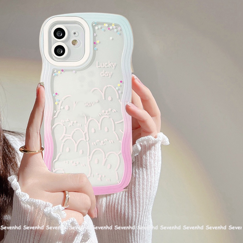 Ốp Điện Thoại Dẻo Trong Suốt Họa Tiết Hoạt Hình Chú Thỏ Dễ Thương Cho iPhone 13 12 11 Pro Max Xs Max Xr X 7 8 6 6s Plus
