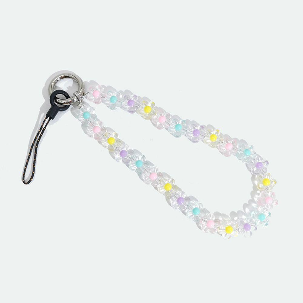 Ốp Điện Thoại Trong Suốt Họa Tiết Hoa Kèm Dây Đeo Chống Thất Lạc Tiện Dụng