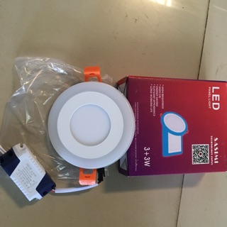 Bóng led âm trần Panel Light viền xanh dương 3+3w