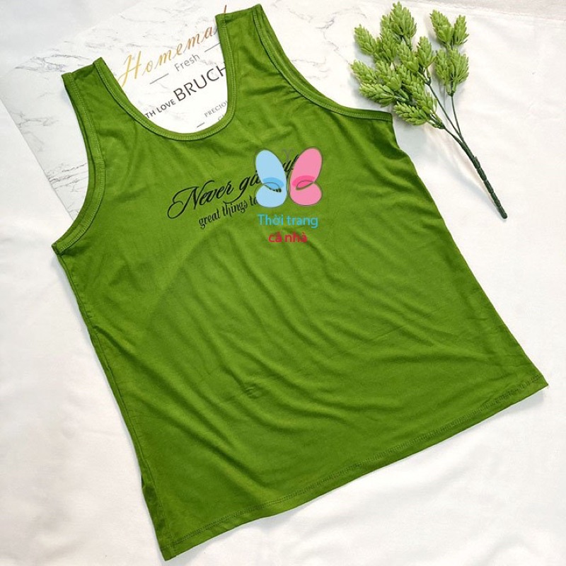 Áo Thun 3 lỗ bản to Cho Nữ Freesize từ 50-58kg thun lạnh 4 chiều mềm dày vừa mặc - AO28