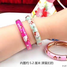 Vòng tay hello kitty mạ vàng cho bé