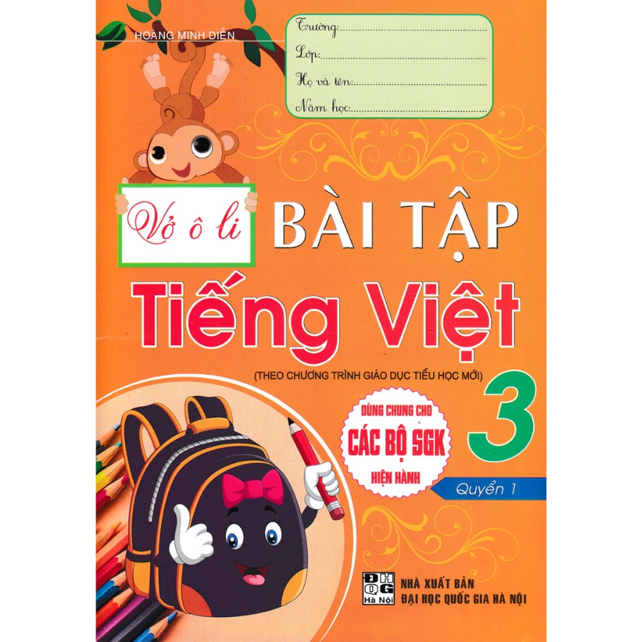 Sách - Combo Vở Ô Li Bài Tập Tiếng Việt Lớp 3 - Dùng Chung Cho Các Bộ SGK Hiện Hành - Bộ 2 Cuốn  - HAB