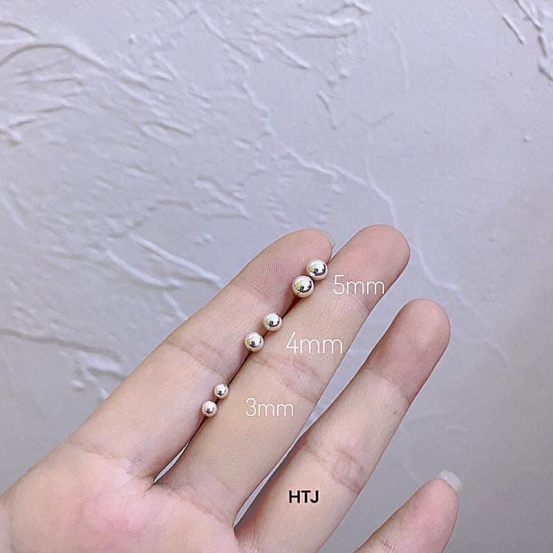 Sét nụ bông tai bi bạc bóng đẹp ( gồm 3 đôi )