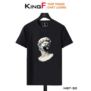 [COTTON 100%] Áo thun nam FORM VỪA TAY NGẮN KingF in hình KHẨU TRANG CHỐNG DỊCH - Form vừa tay ngắn mềm mịn, thoáng mát