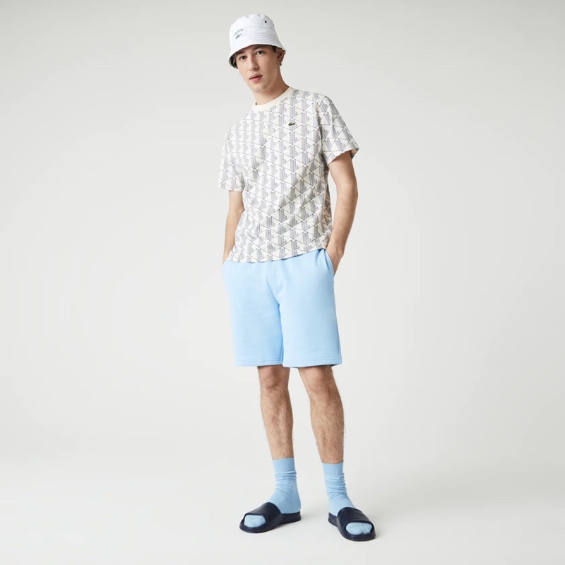 Áo Unisex Lacoste Monogram Print Cotton T-shirt