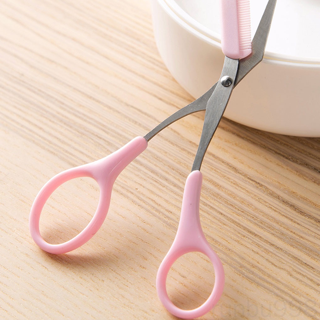 [Hàng mới về] Kéo cắt tỉa lông mày kèm lược chải thích hợp cho người mới bắt đầu