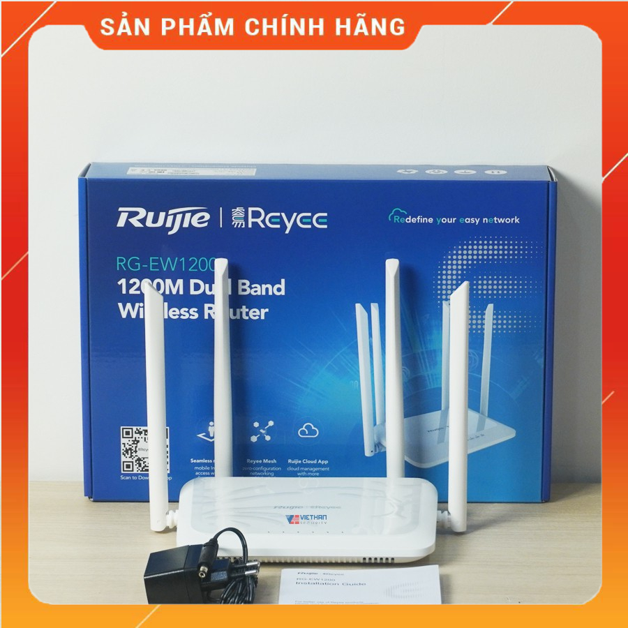 Bộ phát WiFi Ruijie RG-EW1200 Dual-band AC1200 MU-MIMO hỗ trợ Mesh - Hàng chính hãng