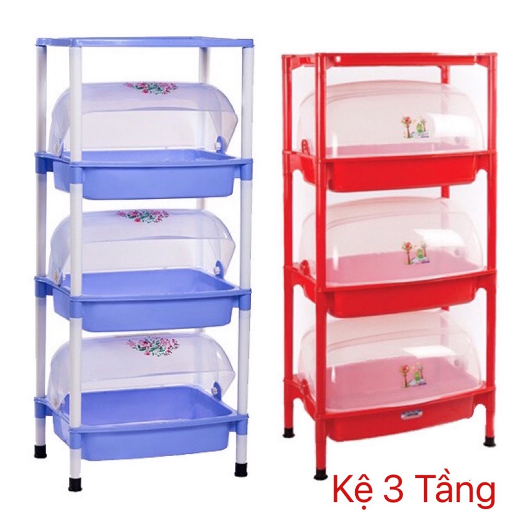 [FREE SHIP] Kệ úp chén, bát nhiều tầng có nắp đậy nhựa Việt Nhật- đồ dùng nhà bếp bằng nhựa cao cấp an toàn