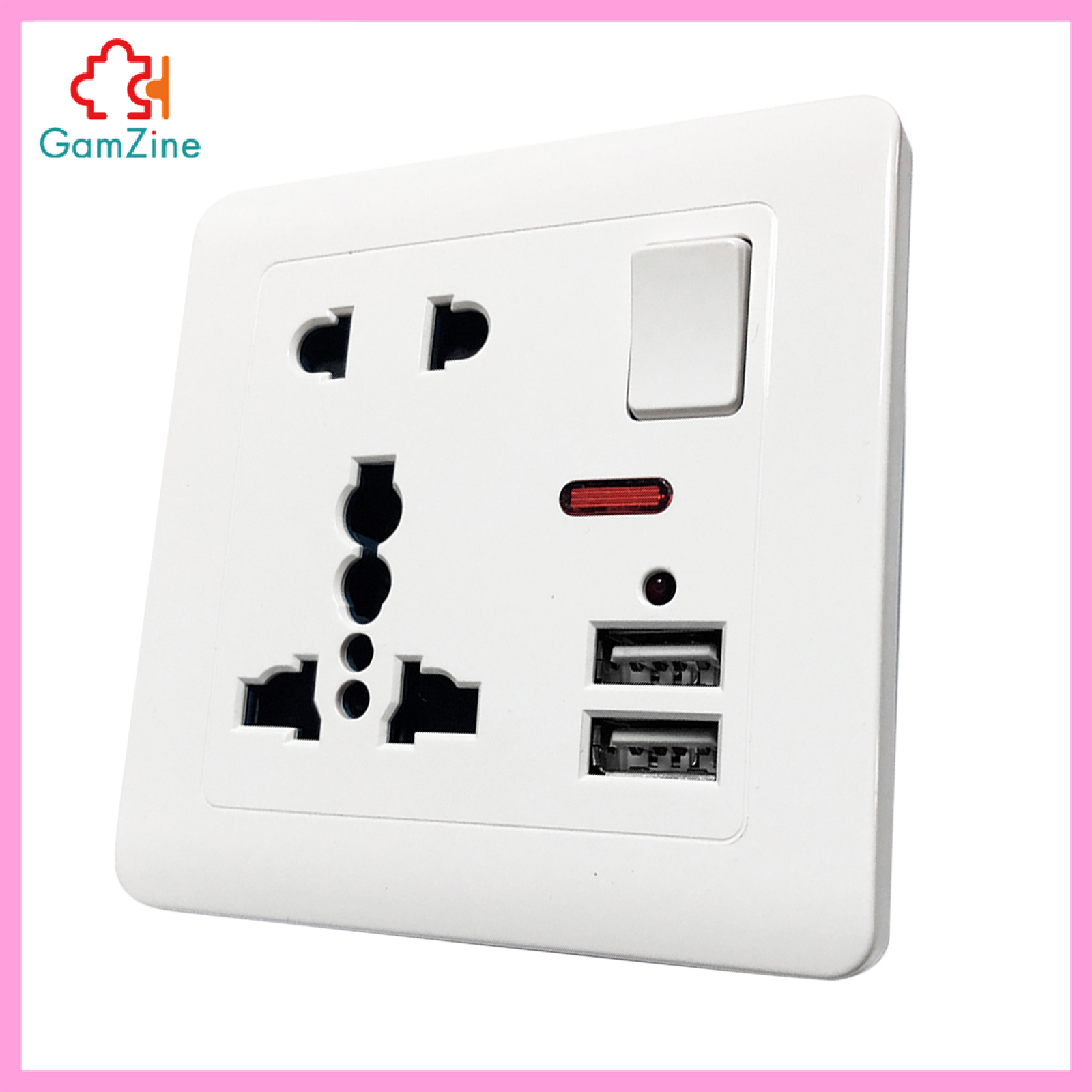 GamZine USB Outlet Wall Socket Plate Panel AC Power Wall Adapter for Home