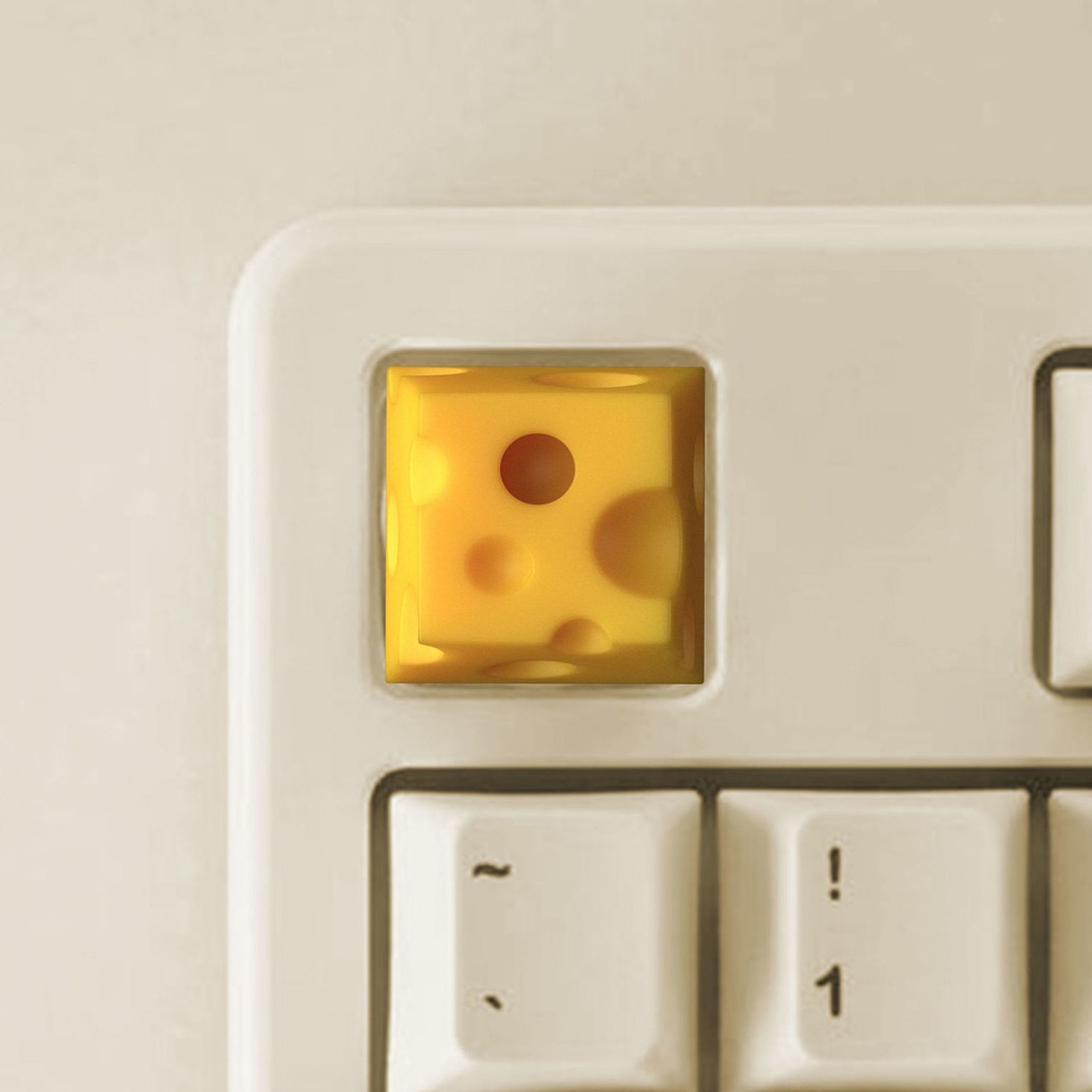 ✑Bàn phím cơ cá tính keycaps duy nhất keycap nhựa dẻo dễ thương keycap phomai có thể tùy chỉnh màu vàng nhạt
