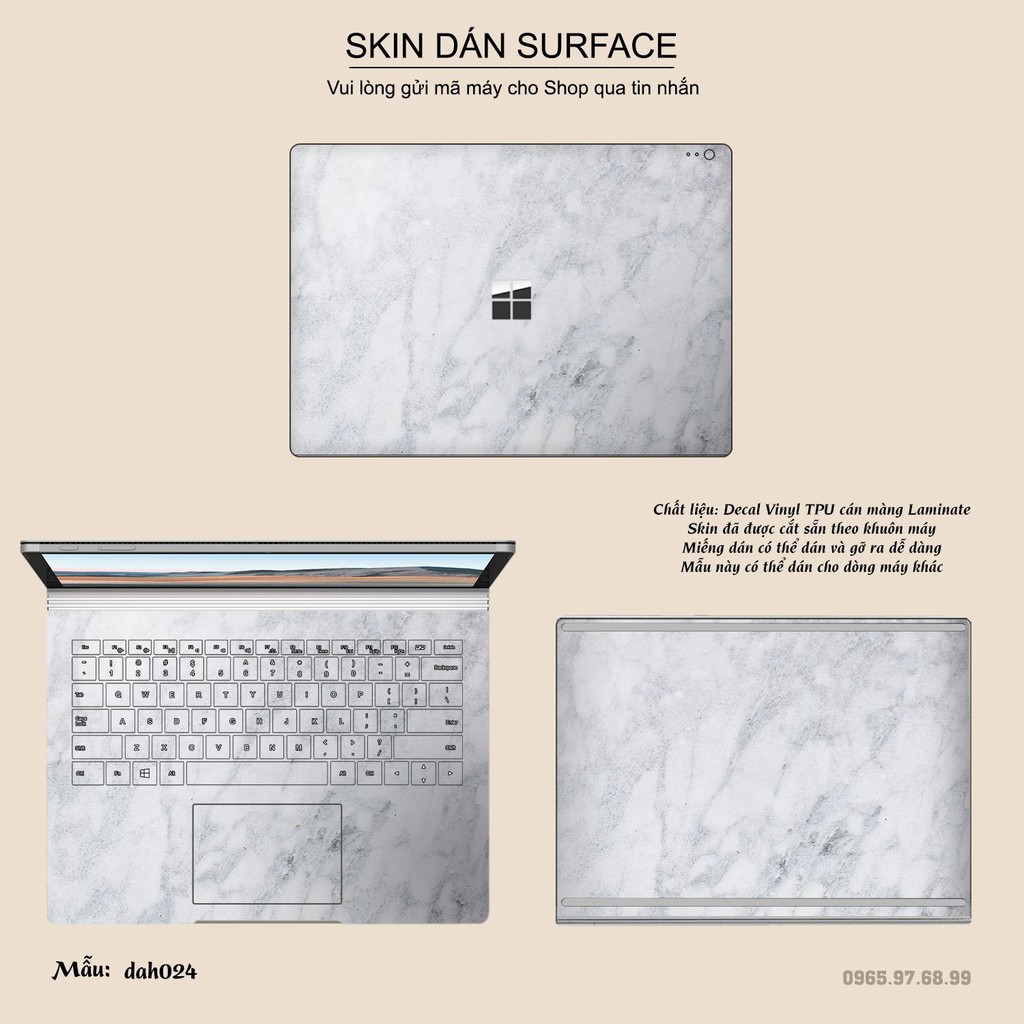 Dán decal cho các dòng Laptop Surface in hình vân đá cực đẹp