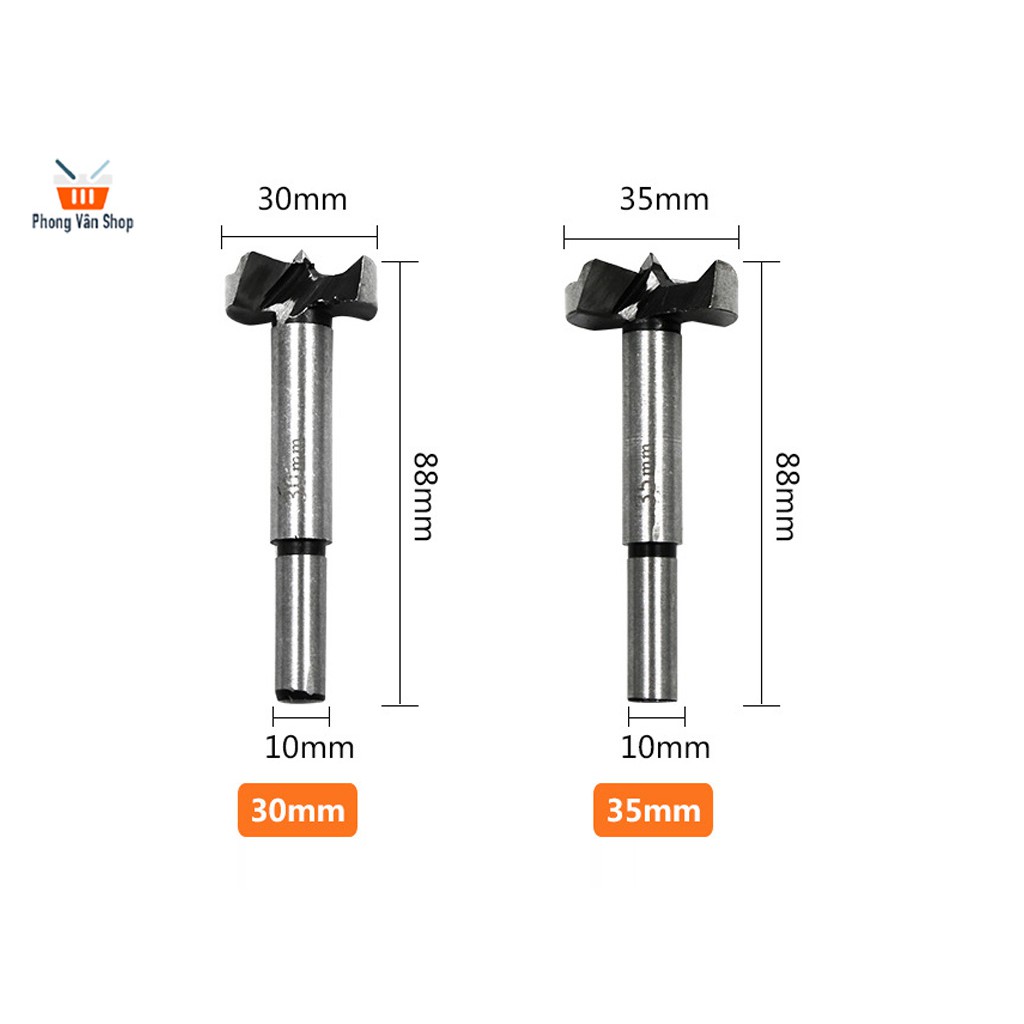 Bộ 5 mũi khoan gỗ khoét lỗ tròn 15mm 20mm 25mm 30mm 35mm