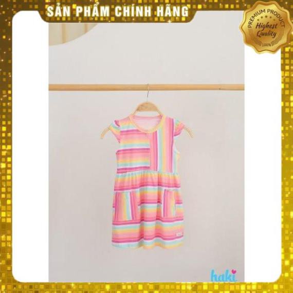 Váy cho bé gái cotton kẻ 7 màu Haki (ảnh thật 100%)