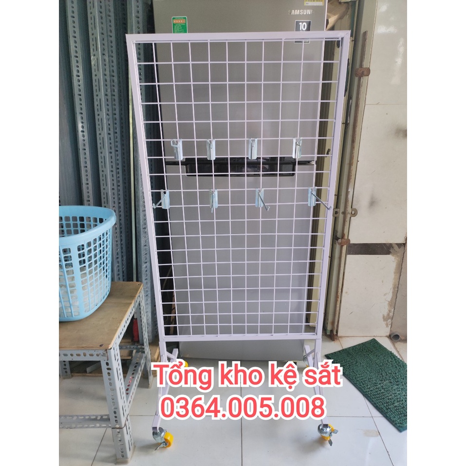 Khung lưới sơn tĩnh điện cao cấp, khung lưới treo phụ kiện có chân 60 x 120cm