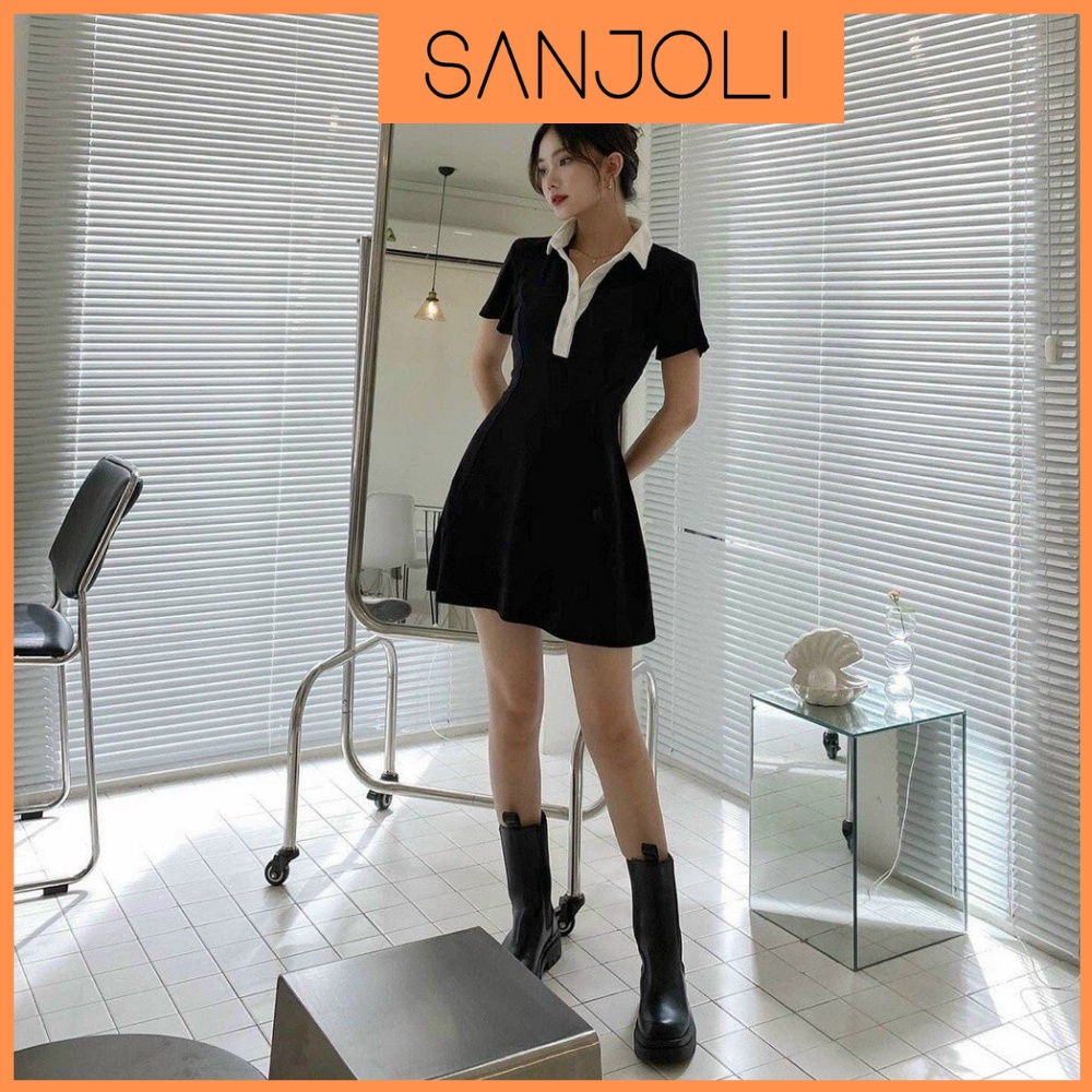 Váy Polo SANJOLI Đầm Ôm Body Dự Tiệc Nữ Thắt Eo Chất Thun Suông Thiết Kế Ôm Dáng Sexy Phong Cách Tiểu Thư Bigsize VD024
