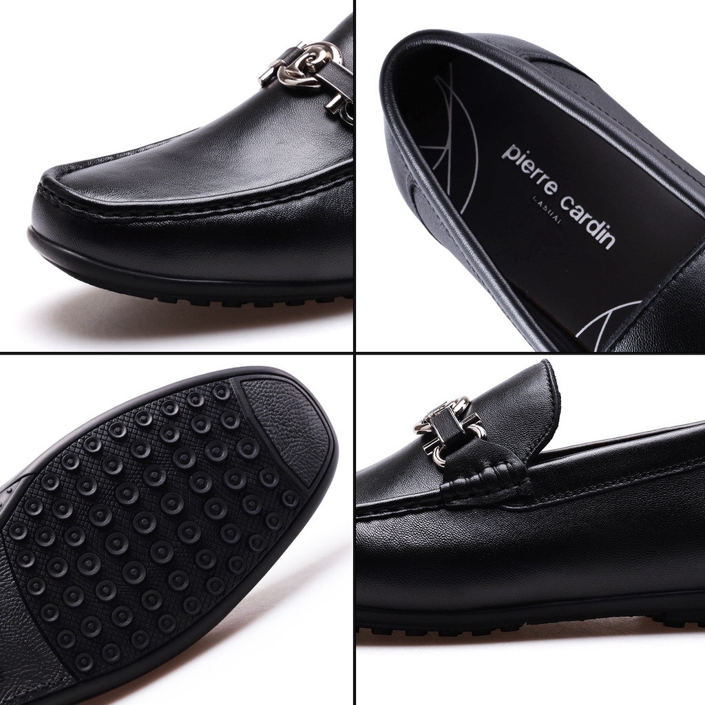 Giày Pierre cardin da bò, đế cao su đúc