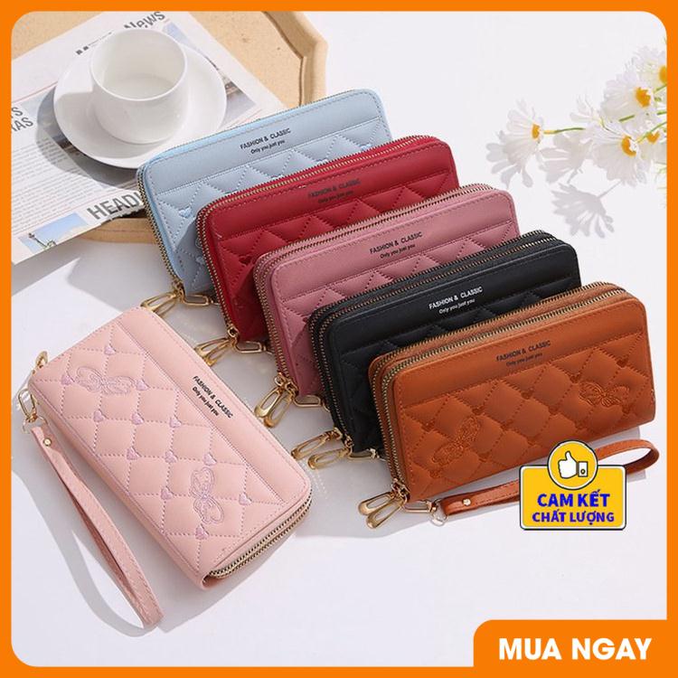 Ví bóp nữ cầm tay 2 ngăn khóa sang trọng họa tiết xinh xắn thời trang nhiều ngăn tiện dụng ST953