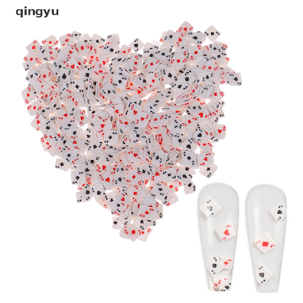 [Hàng mới về] Túi phụ kiện trang trí móng nghệ thuật 10g bằng đất sét polymer hình bài poker 3D