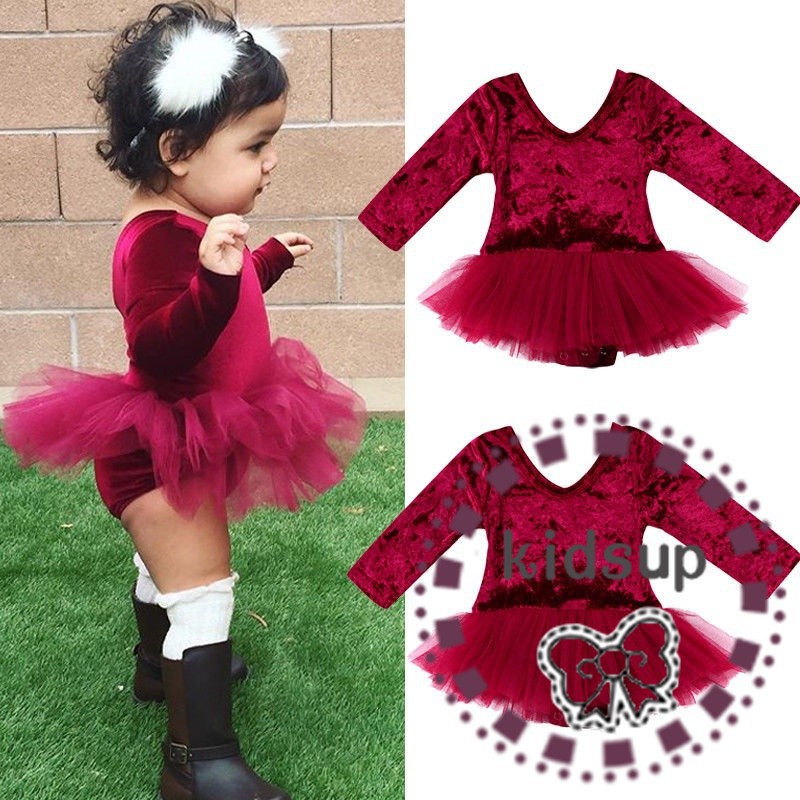 Áo liền quần phối chân váy xòe đáng yêu cho bé gái