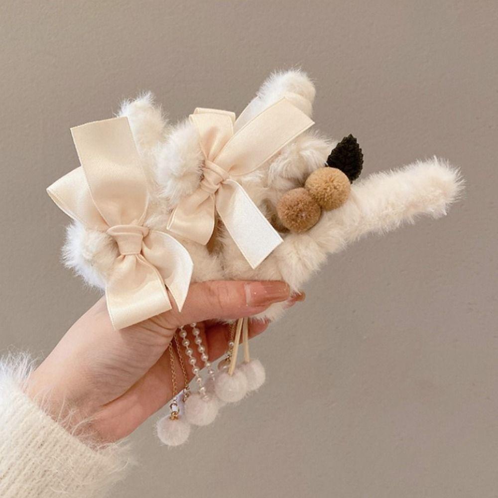 Kẹp Tóc Càng Cua Phối Lông Phong Cách Hàn Quốc Thời Trang WMES15H