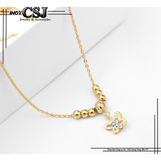 Dây chuyền inox thời trang nữ con bướm mạ vàng đẹp không đen