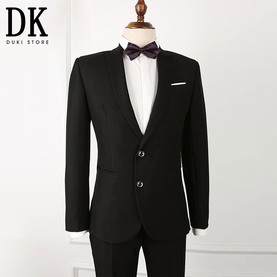 Bộ vest nam 2 nút màu đen cao cấp DKB0020 - DUKI STORE