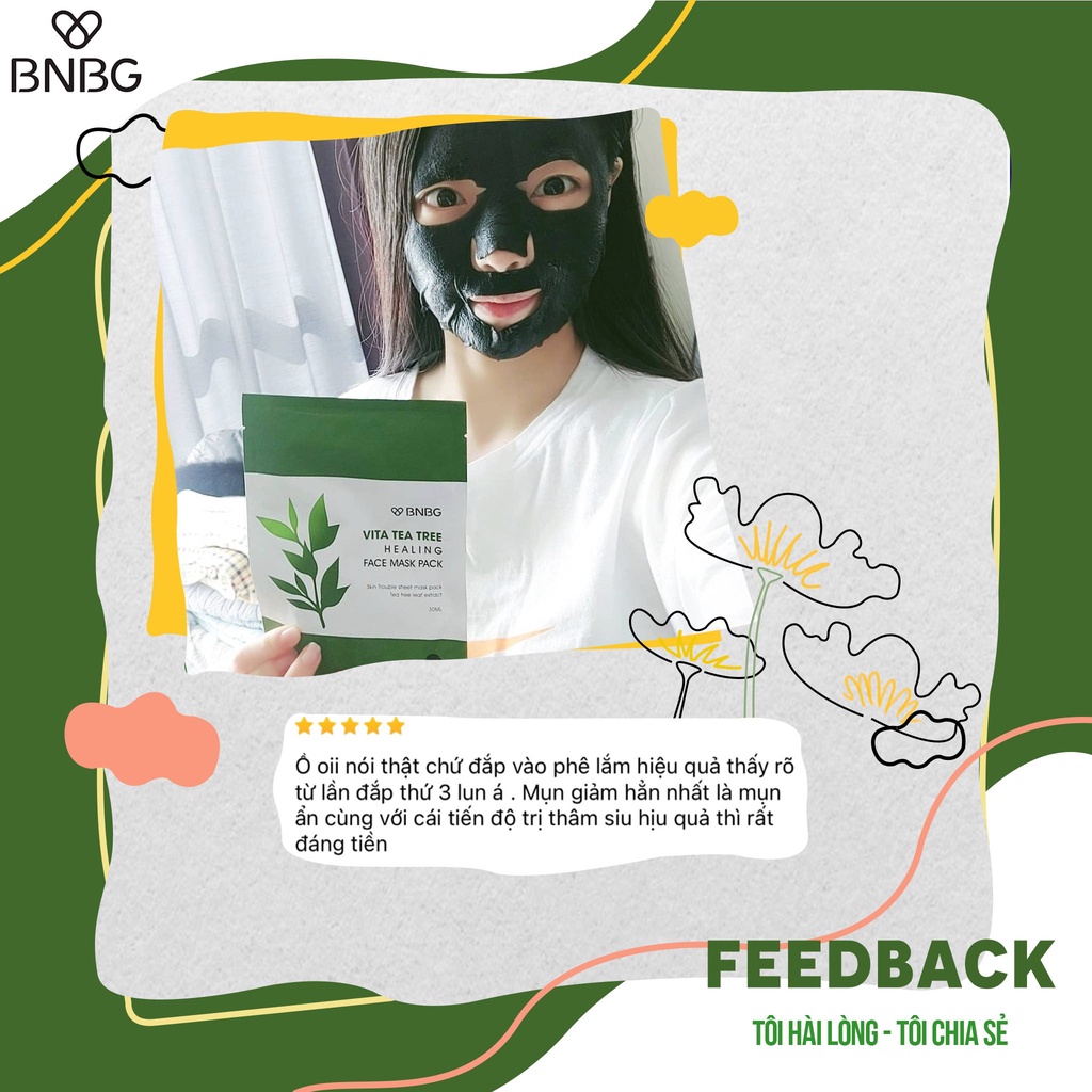 BNBG Mặt Nạ Tràm Trà Vita Tea Tree Healing Face Mask Pack (Miếng Lẻ) Giảm Mụn Thâm Sẹo Thải Độc Da [NHẬP KHẨU CHÍNH HÃNG