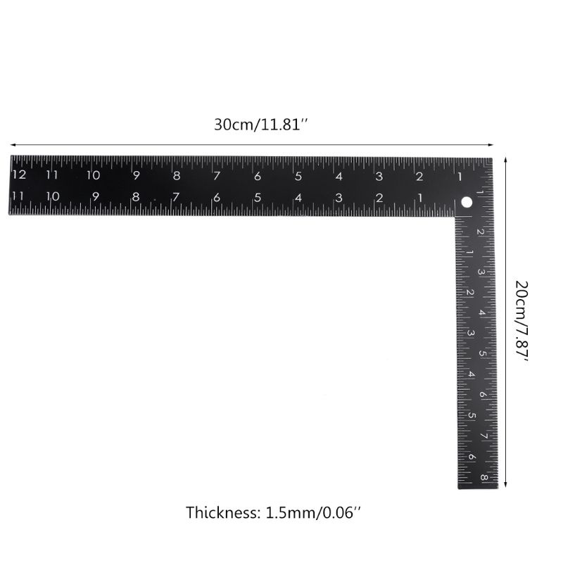Thước đo hình chữ L bằng kim loại 20*30cm chuyên dụng cho thợ may