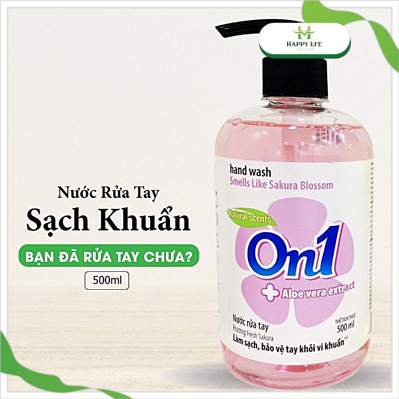 Nước rửa tay tạo bọt, xà phòng rửa tay, xà bông rửa tay On1 500ml làm sạch diệt khuẩn thơm mát - Happy Life 4U
