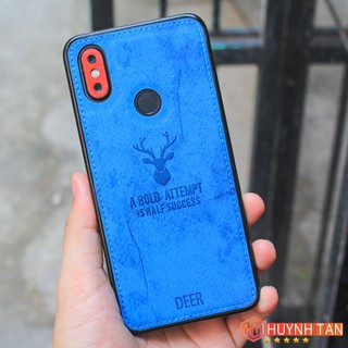 Ốp lưng xiaomi mi 6x / mi a2 vân da khắc hình nai viền chỉ