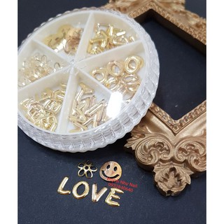 HỘP CHARM 3D MIX 6 MẪU - Chữ LOVE ĐÍNH MÓNG