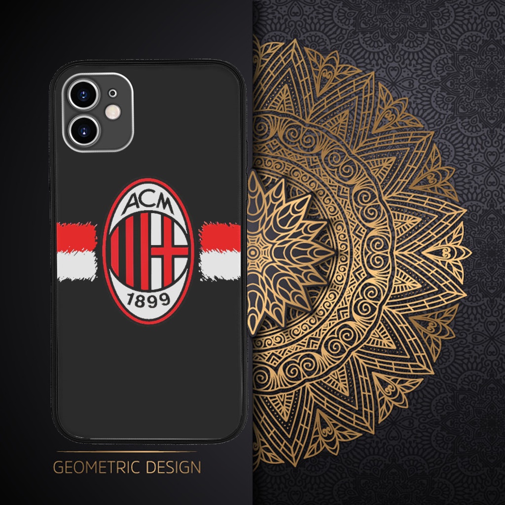 Ốp di động Logo AC Milan nền đen cho Iphone 6 đến 13 mini Pro Max X Xr và SAMSUNG FOO20211606