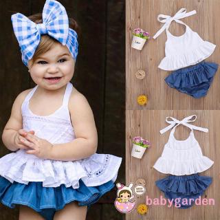 Set Áo Sát Nách + Quần Sọt Màu Trắng Cho Bé Gái