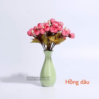 Chùm hoa hồng bi lụa - Hoa giả siêu đẹp