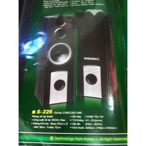 LOA ĐỨNG NANOMAX S-226