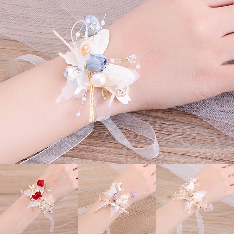 Vòng Tay Hoa Đính Ngọc Trai Giả Cho Cô Dâu