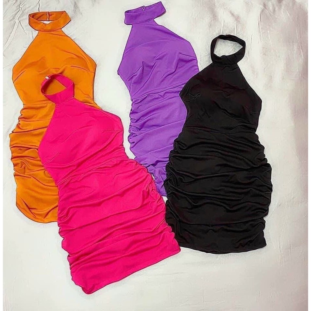 Đầm body cổ yếm chất bozip siêu đẹp L65