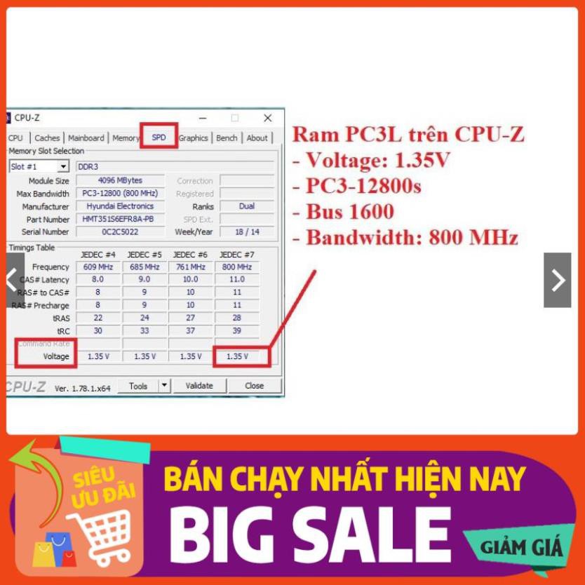 💥 RAM Laptop 4G PC3L DDR3 cũ tháo máy Bus 1600 MHz (Ram Laptop PC3L-4G cũ) (FREE SHIP ĐƠN TỪ 50K )