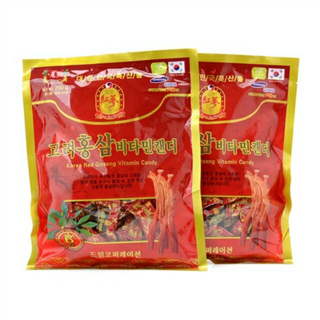 Combo 2 hói kẹo hồng sâm Hàn Quốc 200g