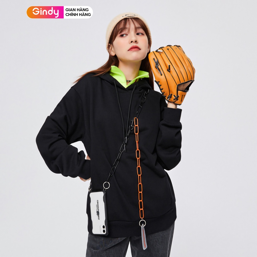 Áo hoodie chất nỉ bông trơn unisex GINDY sweater nam nữ dài tay có mũ basic form rộng thời trang thu đông A12107 | BigBuy360 - bigbuy360.vn
