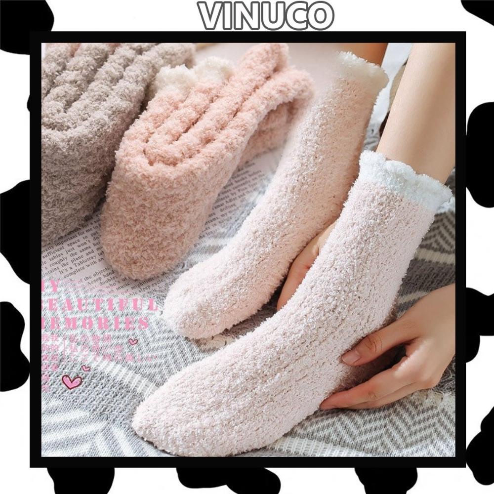 Tất vớ nữ hàn quốc Vinuco tất chân len lông cừu cổ cao màu pastel siêu xinh TN131