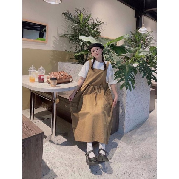 Váy Yếm Đũi Ulzzang Form Rộng Hàn Quốc, Váy Babydoll Nữ Nhiều Màu