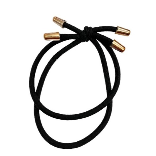 Dây thun buộc tóc đen nơ cách điệu