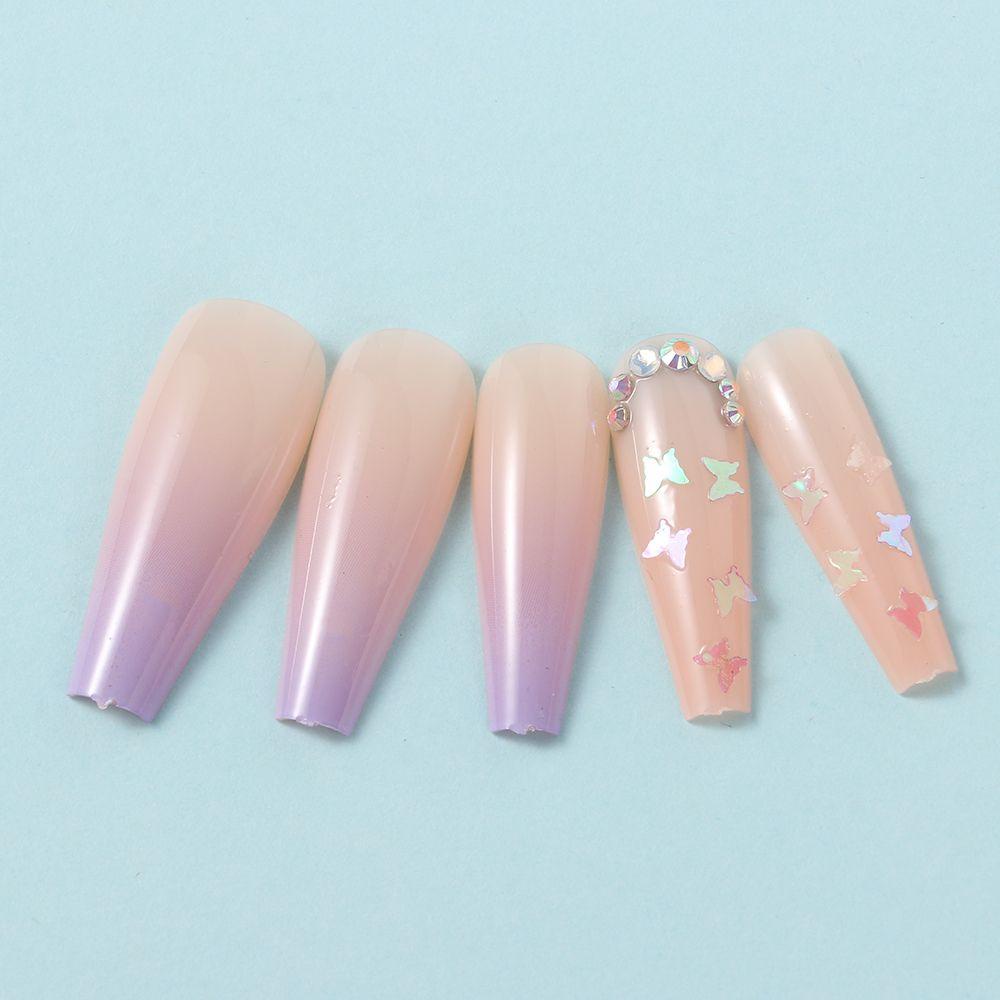 Bộ Móng Tay Giả Dáng Dài Che Phủ Toàn Diện Hình Chữ T